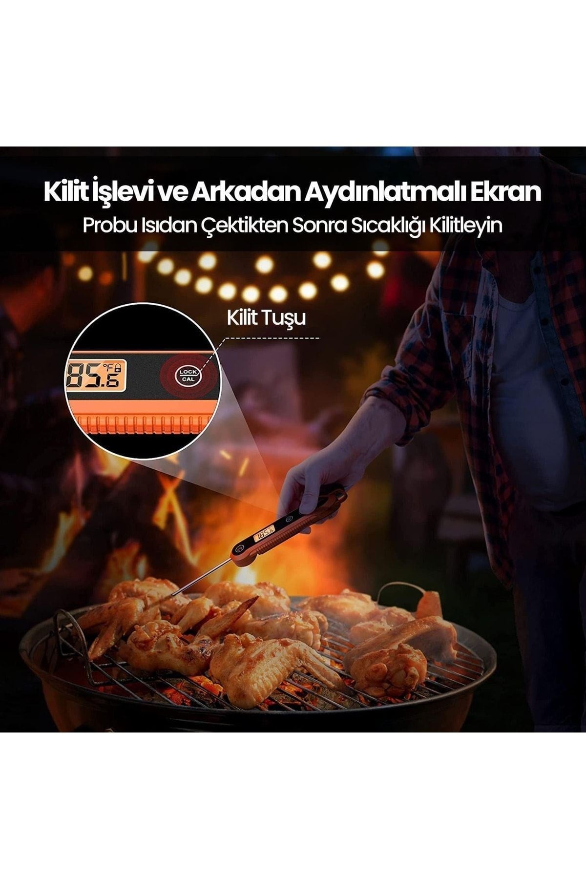 Thermopro Tp03h Su Geçirmez Katlanabilir Hızlı Sonuç Gıda Pişirme Termometresi