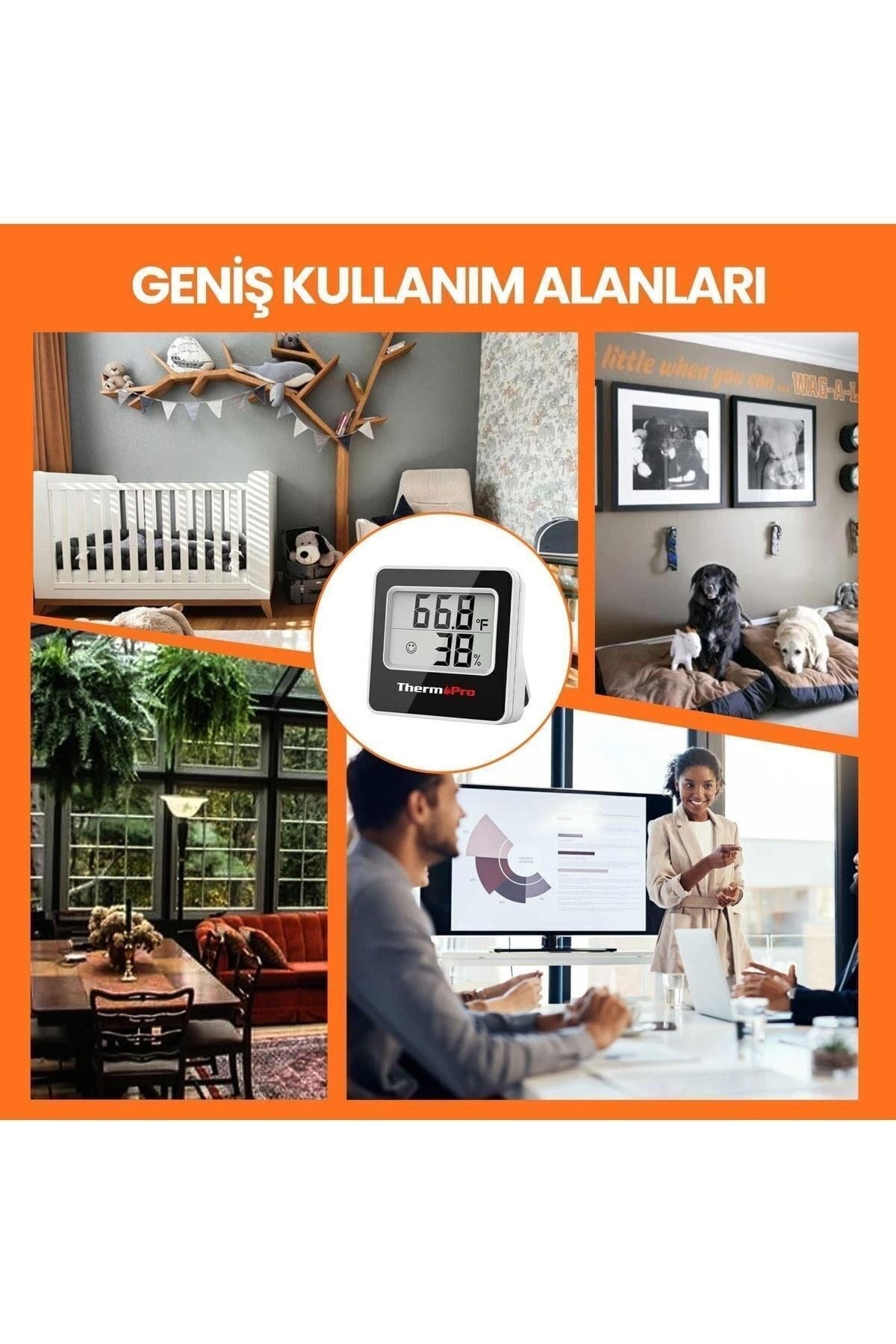 Thermopro Tp157 Iç Mekan (sera, Dolap, Bebek Odası) Hassas Sıcaklık Ve Nem Ölçer Mini Termometre