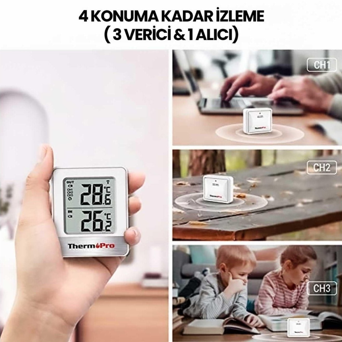ThermoPro TP200C Wifi İç-Dış Mekan Dijital Sıcaklık Termometre
