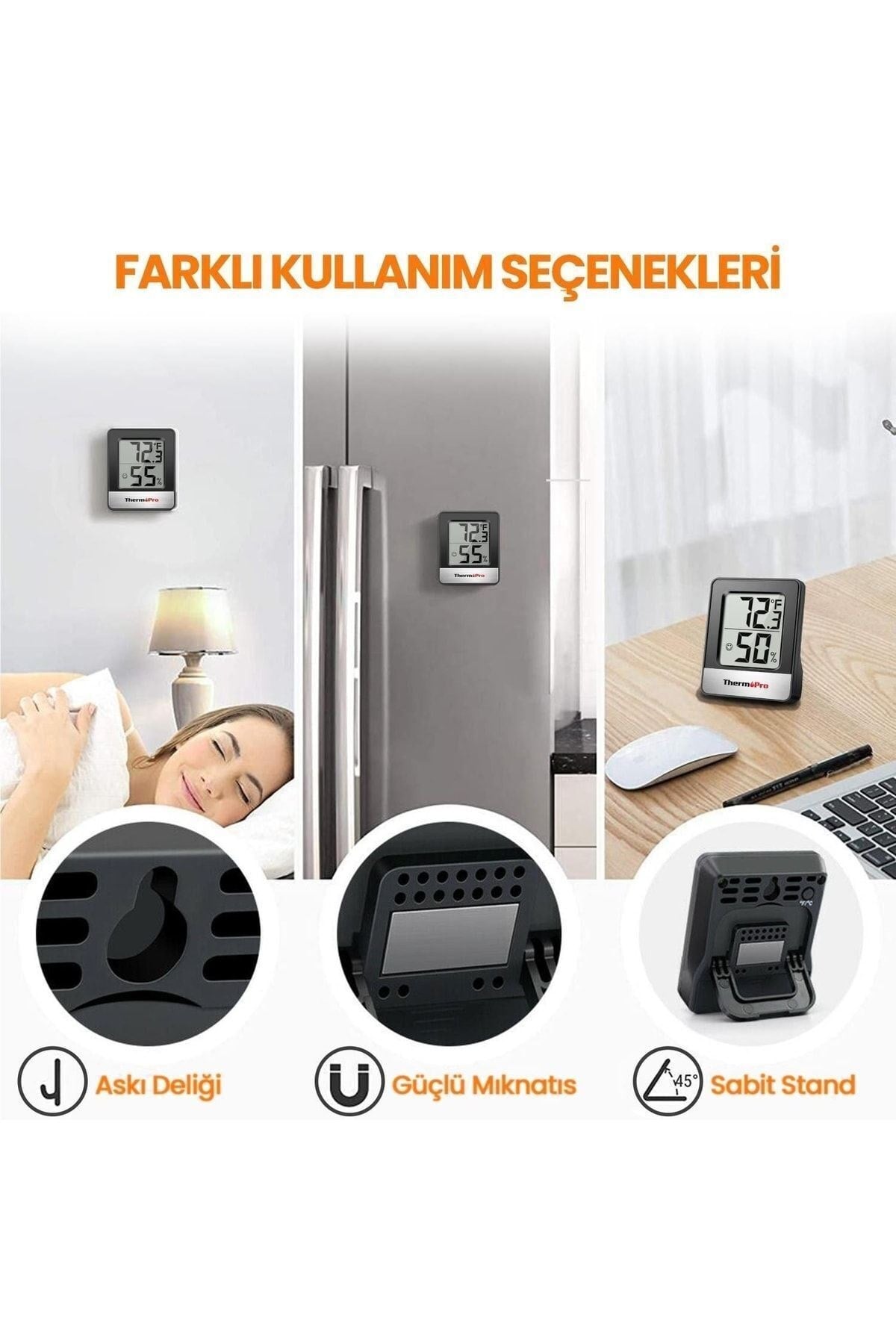 Thermopro Tp49b Mini Iç Mekan Dijital Sıcaklık Ve Nem Ölçer Termometre