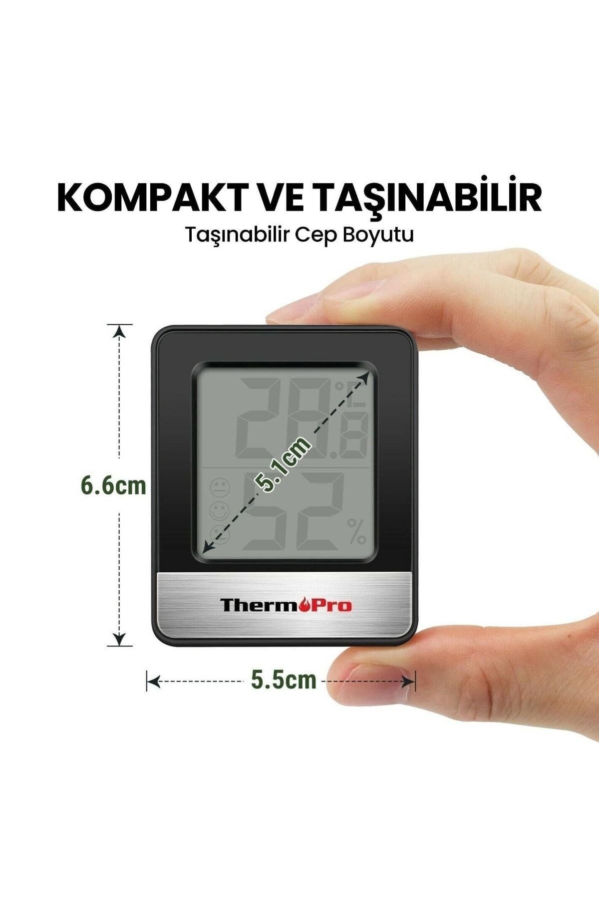 Thermopro Tp49b Mini Iç Mekan Dijital Sıcaklık Ve Nem Ölçer Termometre