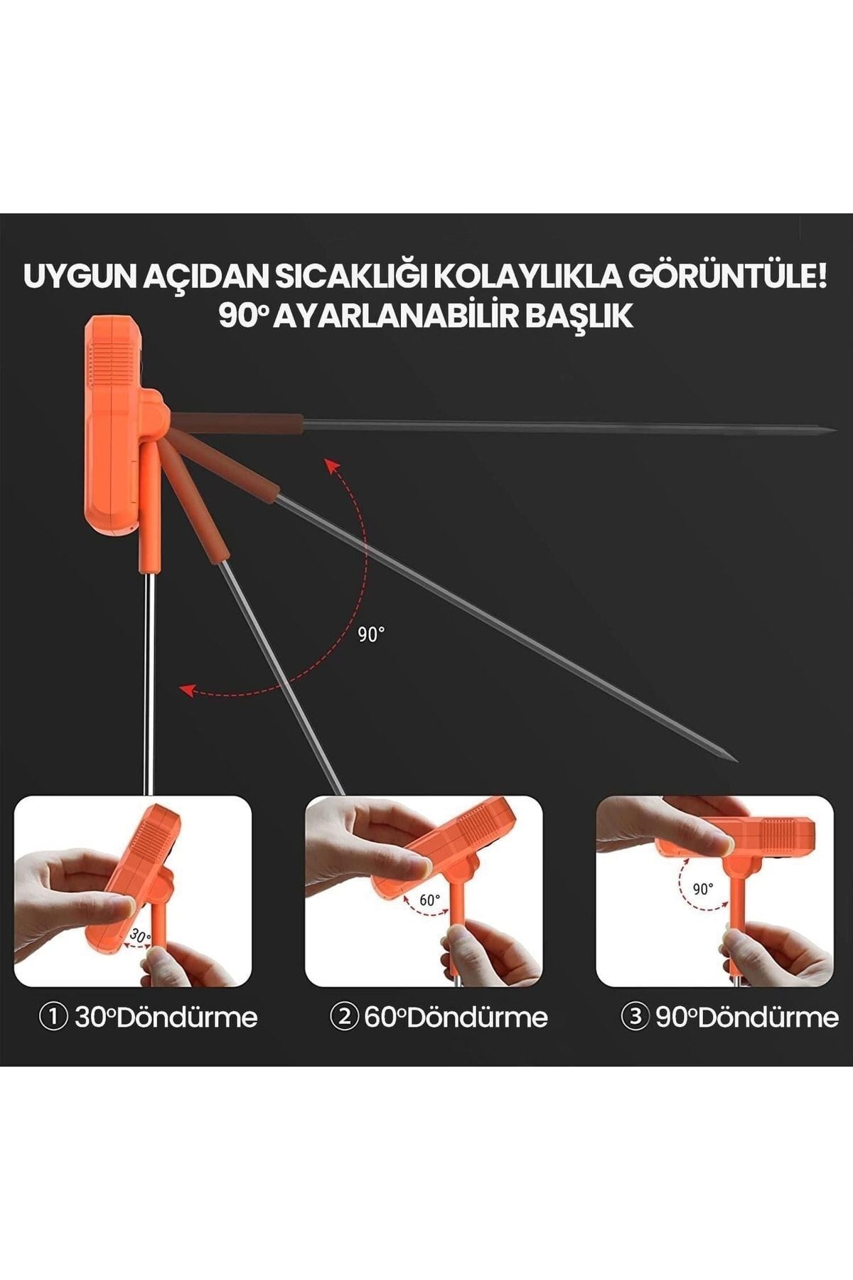 Thermopro Tp510 Su Geçirmez, Dijital Ve Işıklı Daldırma/saplama Profesyonel Gıda Termometresi