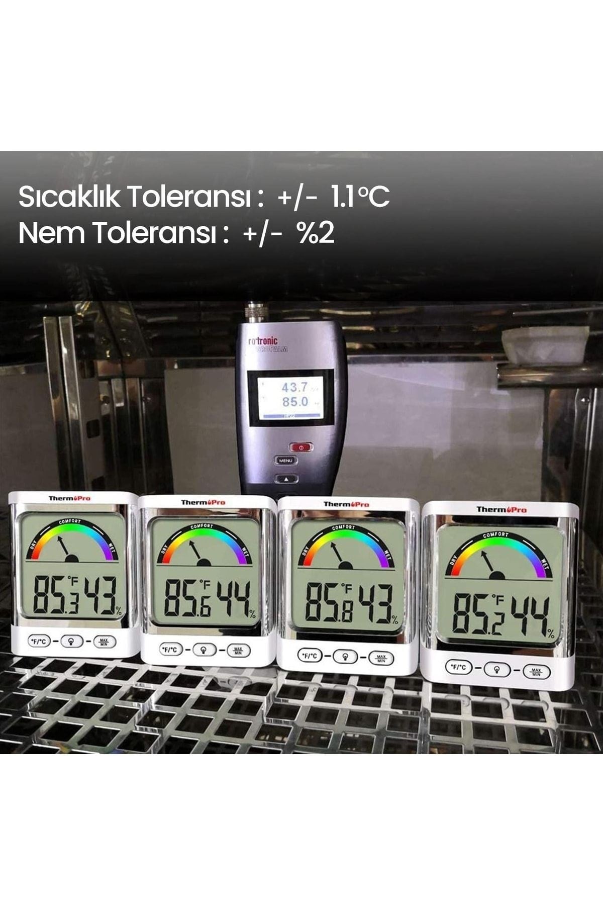 Thermopro Tp52 Konfor Göstergesi Kadranlı Iç Mekan Dijital Sıcaklık Ve Nem Ölçer Termometre