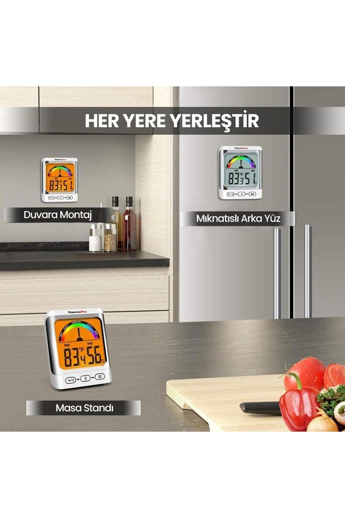 Thermopro Tp52 Konfor Göstergesi Kadranlı Iç Mekan Dijital Sıcaklık Ve Nem Ölçer Termometre