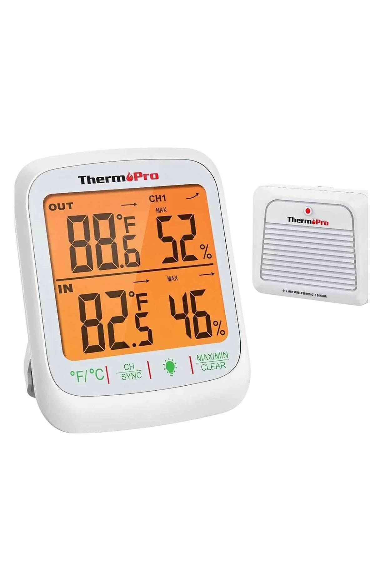 Thermopro Tp62 Iç Ve Dış Mekan (sensörlü) Dijital Sıcaklık Ve Nem Ölçer
