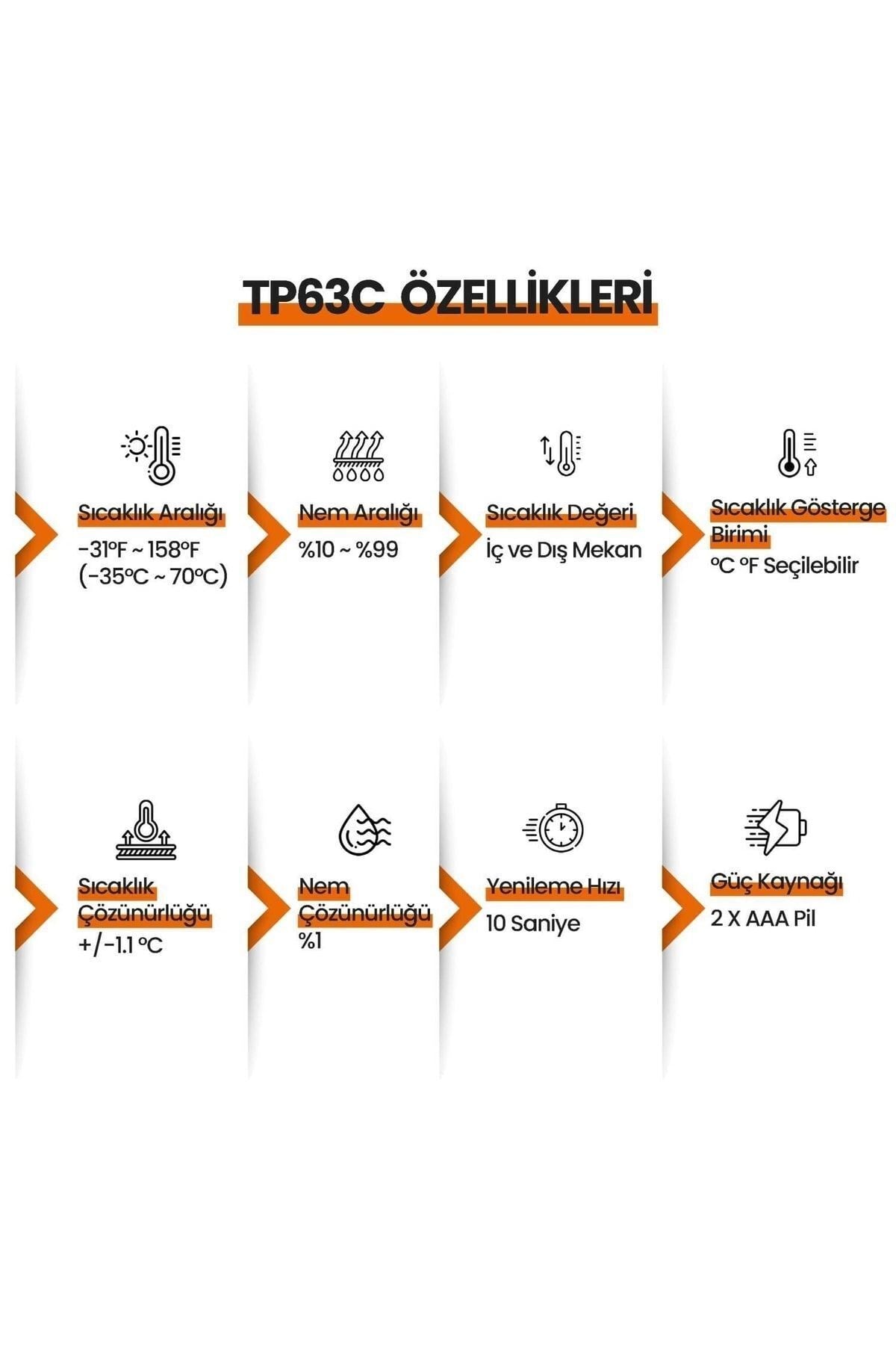 Thermopro Tp63c Iç Ve Dış Mekan (sensörlü) Dijital Sıcaklık Ve Nem Ölçer