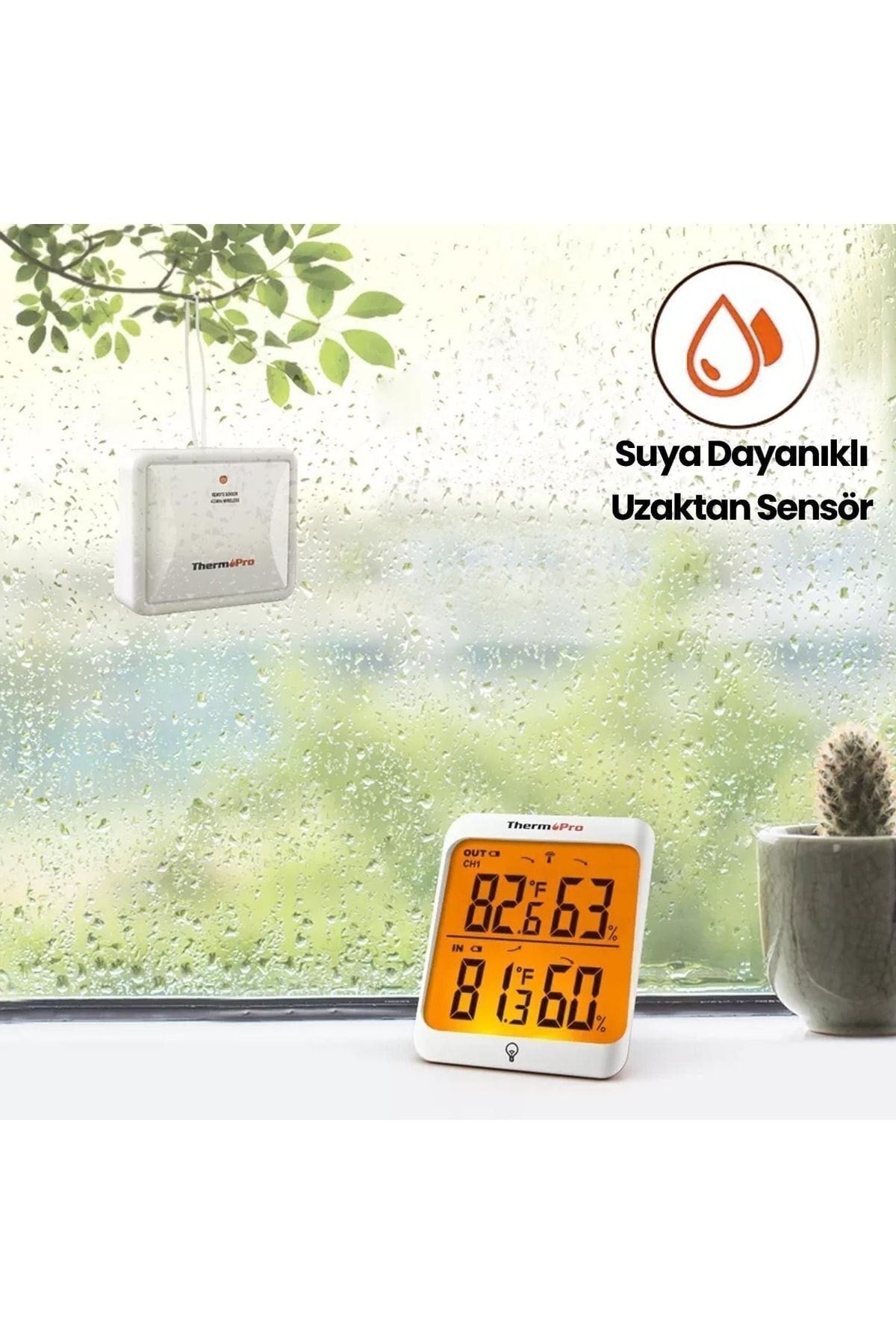 Thermopro Tp63c Iç Ve Dış Mekan (sensörlü) Dijital Sıcaklık Ve Nem Ölçer