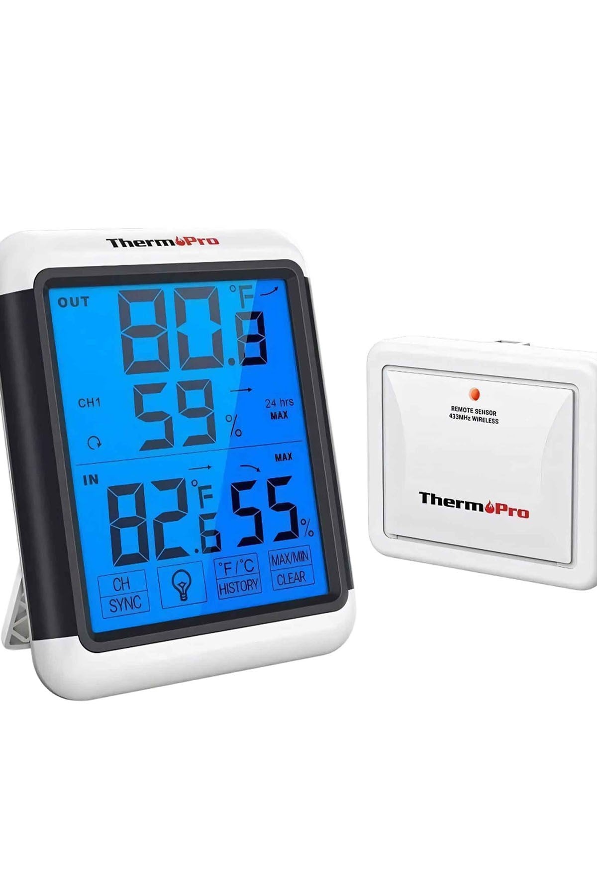 Thermopro Tp65 Dokunmatik Işıklı Geniş Ekran Iç Ve Dış Mekan (sensörlü) Dijital Sıcaklık Ve Nem