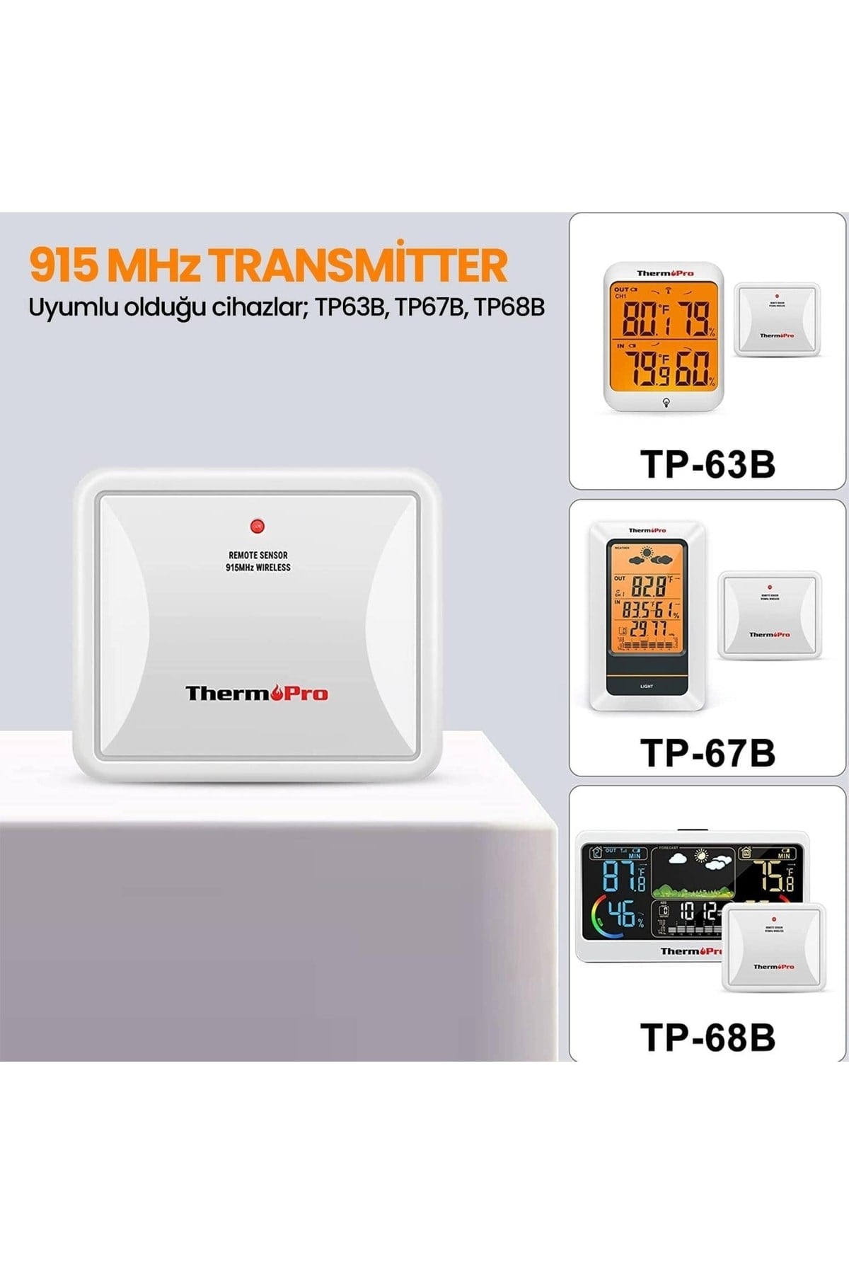 Thermopro Tx-4b Ilave Dış Sensör (tp63b, Tp67b, Tp68b Için)