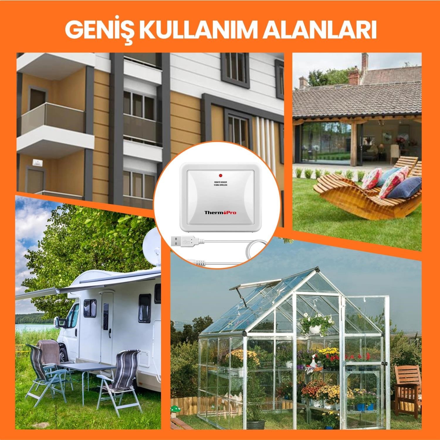 ThermoPro TX-4B İlave Dış Sensör (TP63B, TP67B, TP68B için)