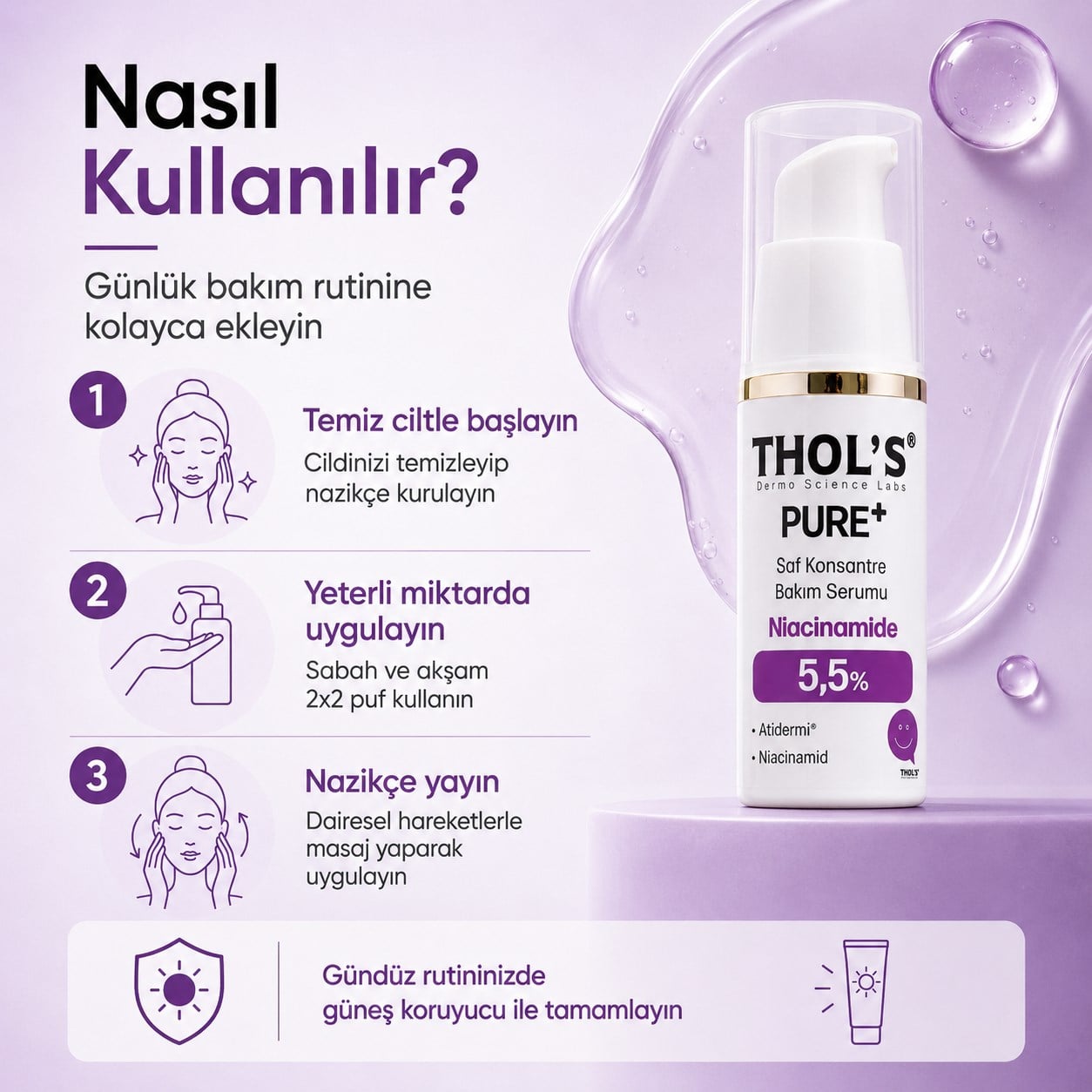 THOL’S PURE+ Niacinamide 5,5% Saf Konsantre Bakım Serumu - 15 ml