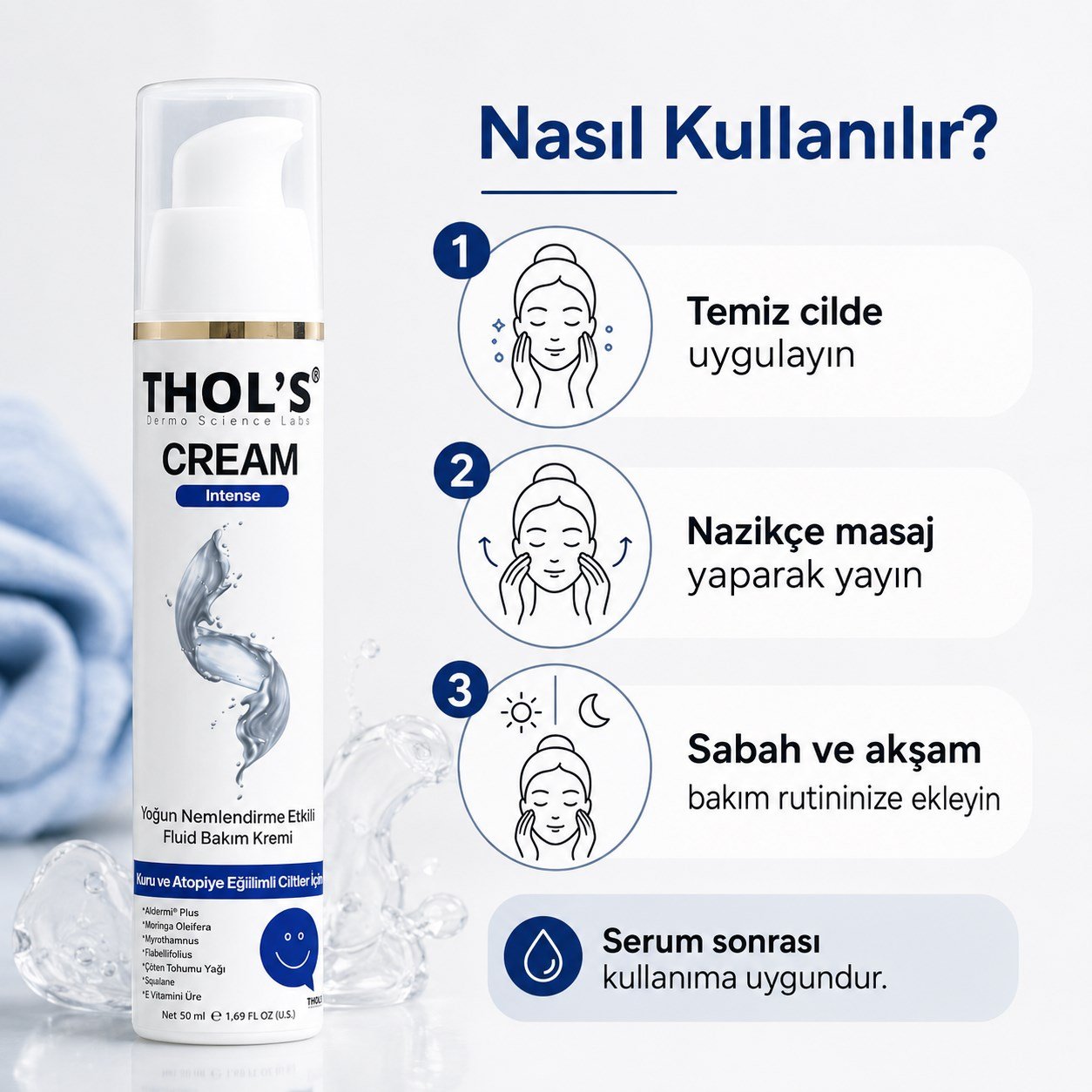 THOL'S CREAM INTENSE (TB21) FLUID NEMLENDİRİCİ BAKIM KREMİ - 50 ML