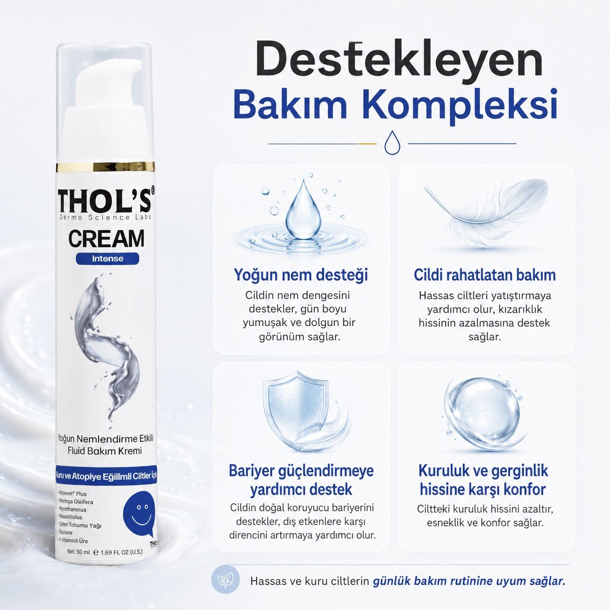THOL'S CREAM INTENSE (TB21) FLUID NEMLENDİRİCİ BAKIM KREMİ - 50 ML