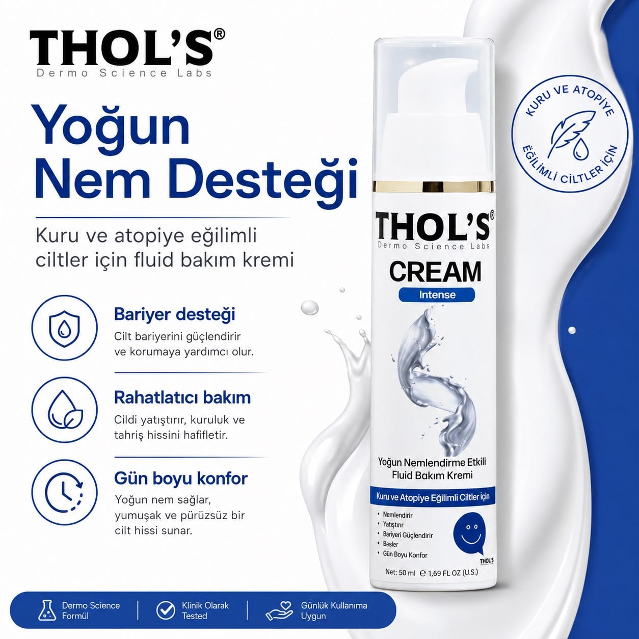 THOL'S CREAM INTENSE (TB21) FLUID NEMLENDİRİCİ BAKIM KREMİ - 50 ML