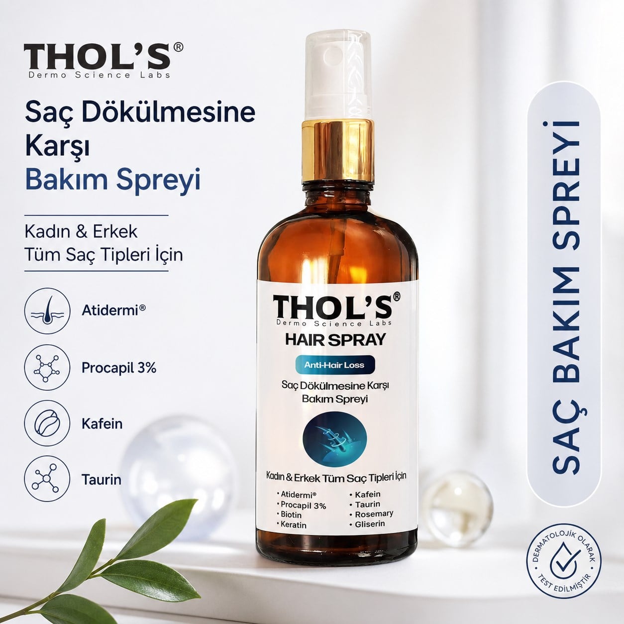 THOL'S HAIR SPRAY ANTI-HAIR LOSS (TB31) SAÇ DÖKÜLMESİNE KARŞI BAKIM SPREYİ - 50 ML