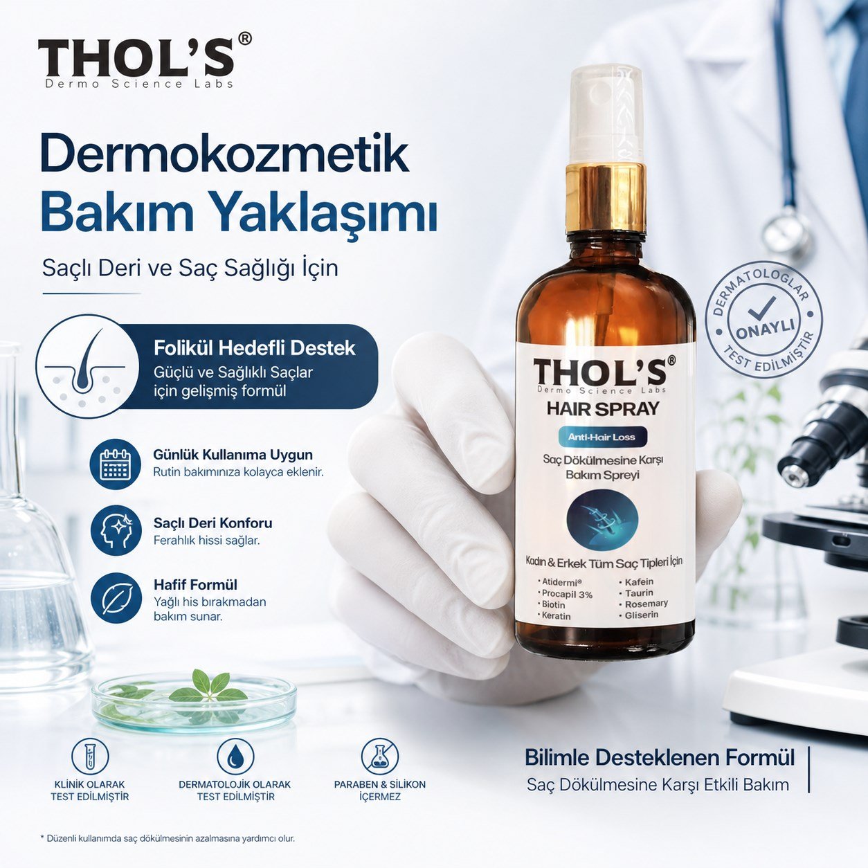 THOL'S HAIR SPRAY ANTI-HAIR LOSS (TB31) SAÇ DÖKÜLMESİNE KARŞI BAKIM SPREYİ - 50 ML