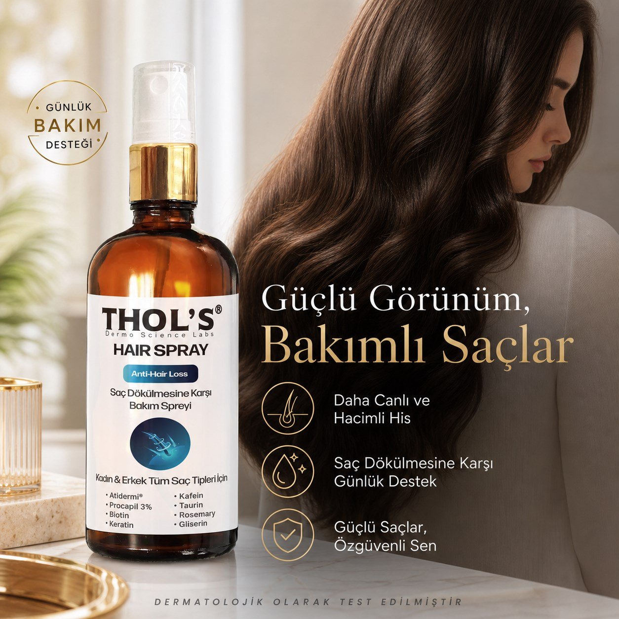 THOL'S HAIR SPRAY ANTI-HAIR LOSS (TB31) SAÇ DÖKÜLMESİNE KARŞI BAKIM SPREYİ - 50 ML