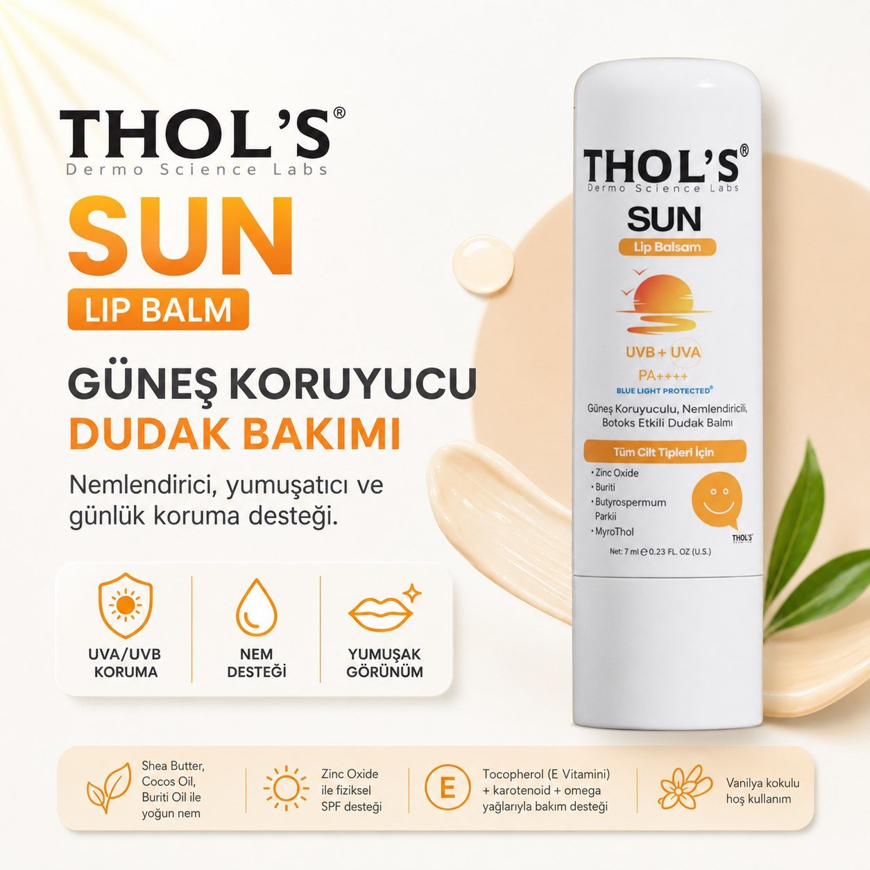 THOL'S Sun TB17 Lip Balm Dudak Bakımı Dolgu Etkili Güneş Koruyucu - 7 ml