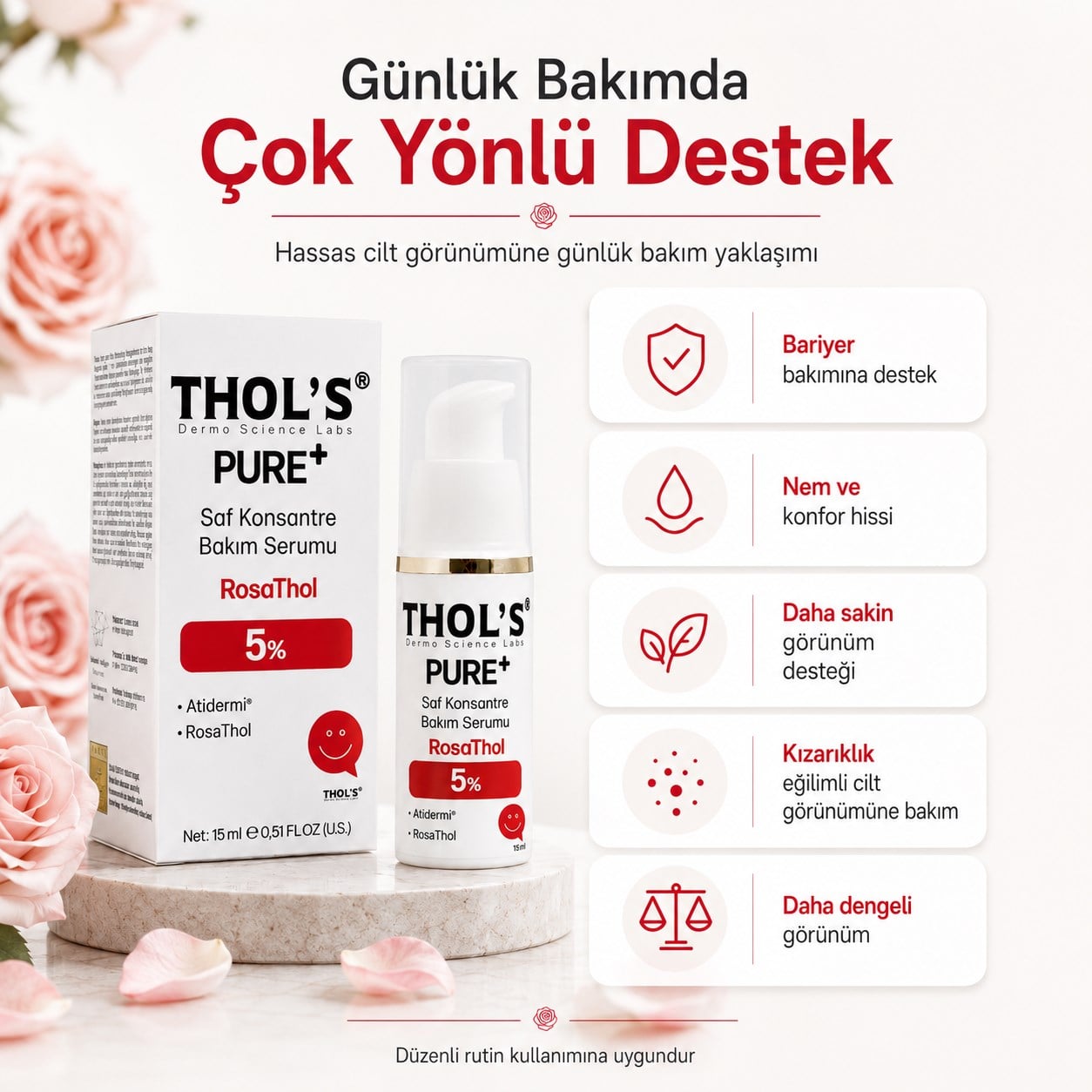 THOLS TB69 THOL'S PURE+ ROSATHOL 5% (TB69) SERUM - 15 ML