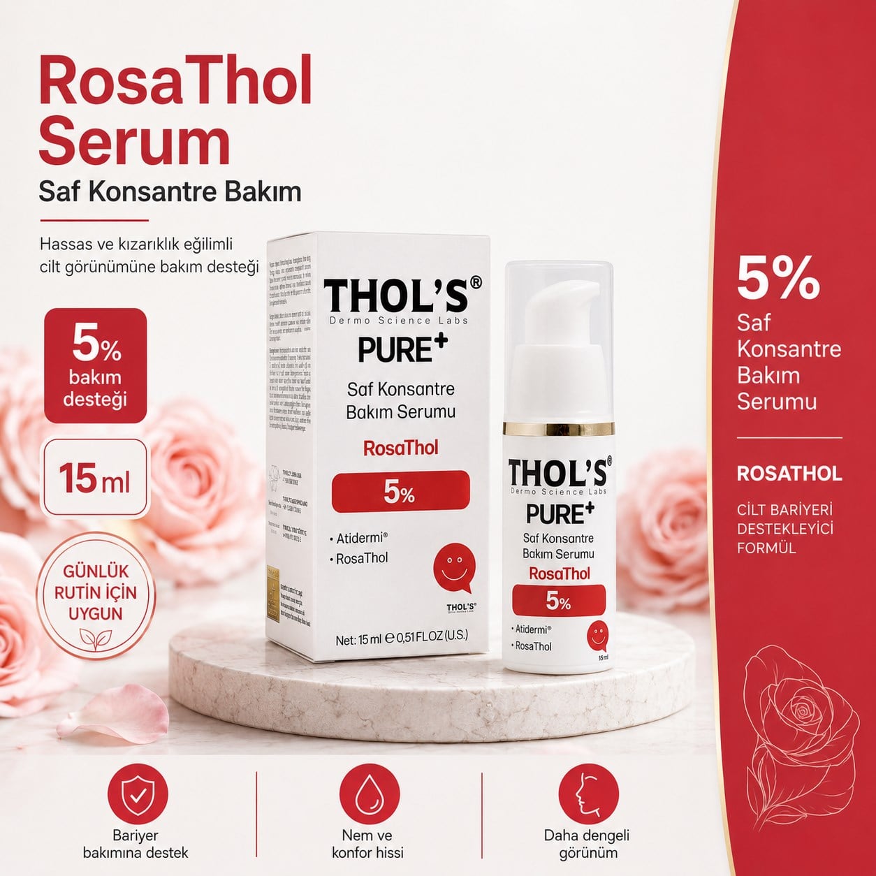 THOLS TB69 THOL'S PURE+ ROSATHOL 5% (TB69) SERUM - 15 ML