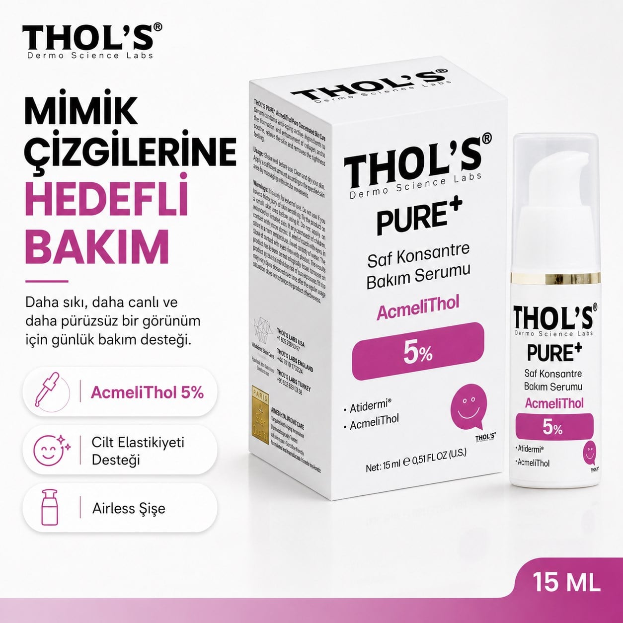 THOLS TB76 THOL'S PURE+ ACMELITHOL 5% (TB76) SERUM - 15 ML