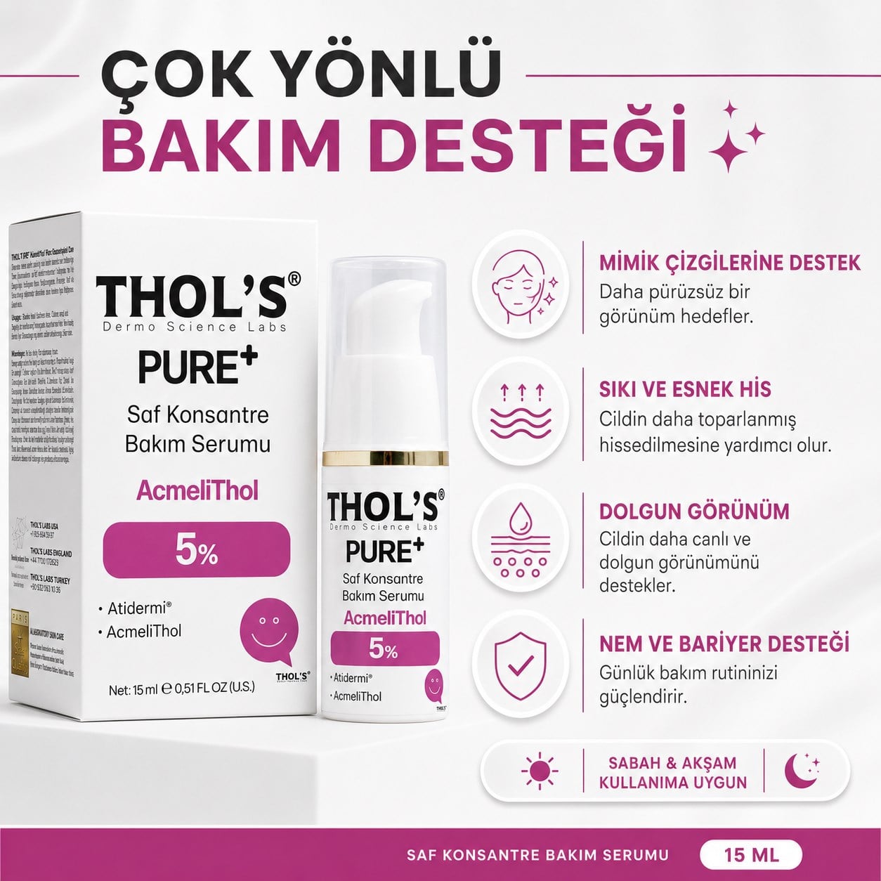 THOLS TB76 THOL'S PURE+ ACMELITHOL 5% (TB76) SERUM - 15 ML