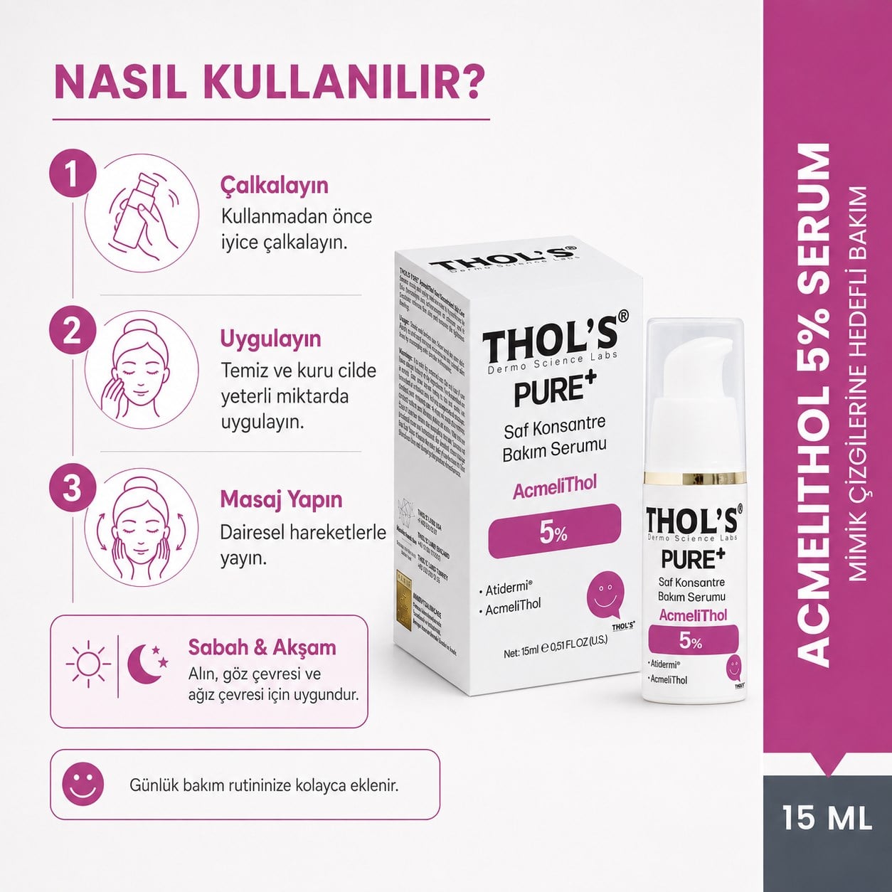 THOLS TB76 THOL'S PURE+ ACMELITHOL 5% (TB76) SERUM - 15 ML