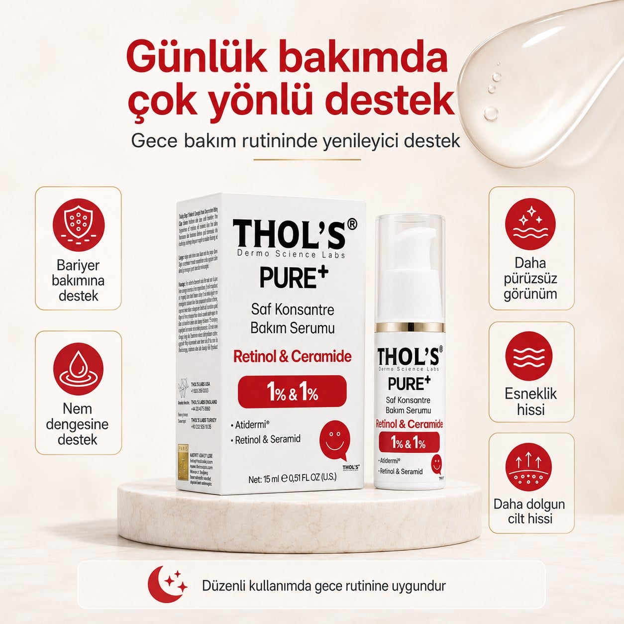 THOLS THOL'S PURE+ RETINOL 1% + CERAMIDE 1% (TB66) SERUM - 15 ML