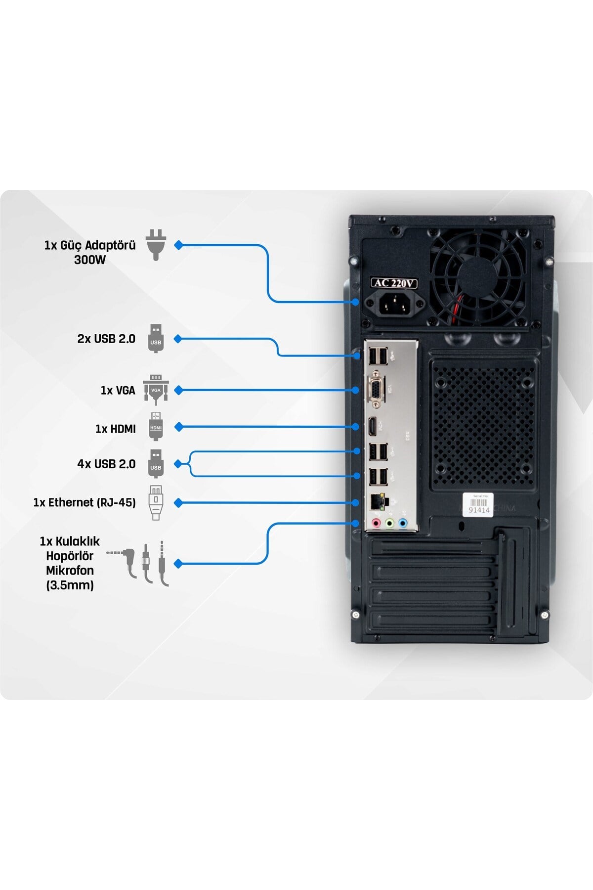 Thunder 2508256/w I5-2320 8gb 256gb M.2 Ssd O/b Dos Wi-fi Masaüstü Pc