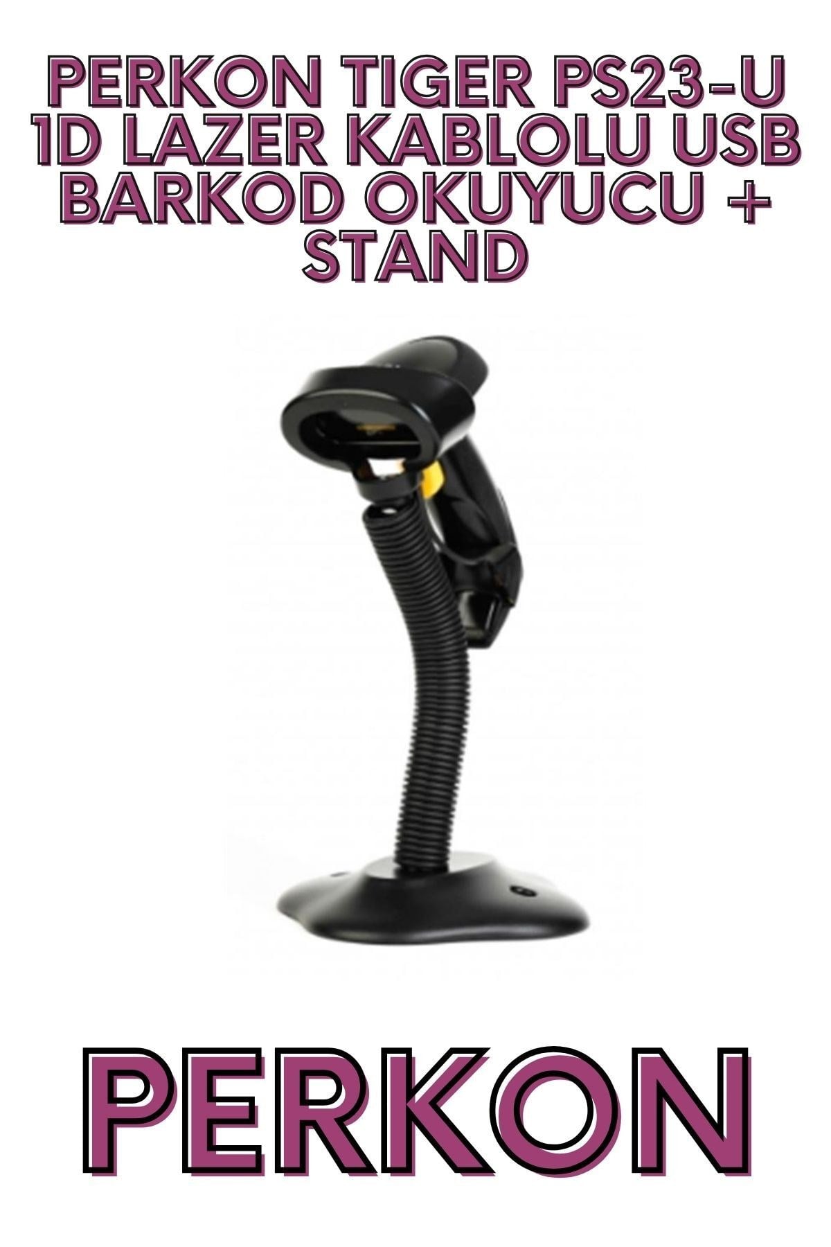TIGER PS23-U 1D LAZER KABLOLU USB BARKOD OKUYUCU + STAND