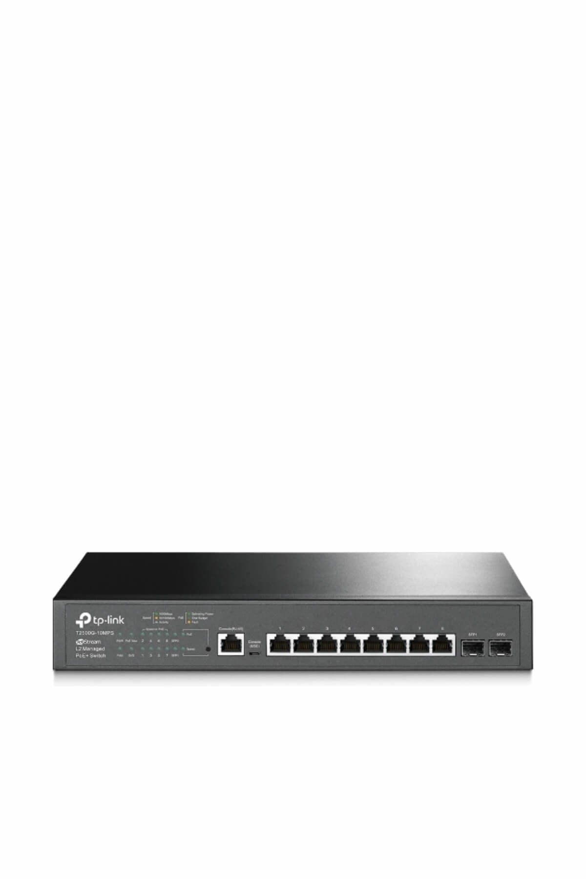 TP-Link T2500G-10MPS JetStream 8-Port Gigabit 2 SFP Slotlu L2 Yönetilebilir Switch