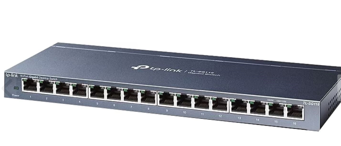 TP-LINK TL-SG116 16 Port Gbit Desktop Yönetilemez Çelik Kasa Switch