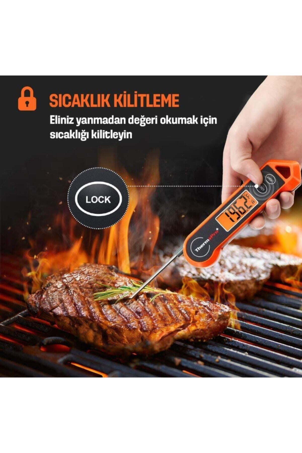 Tp19h Su Geçirmez Katlanabilir Gıda Pişirme Termometresi
