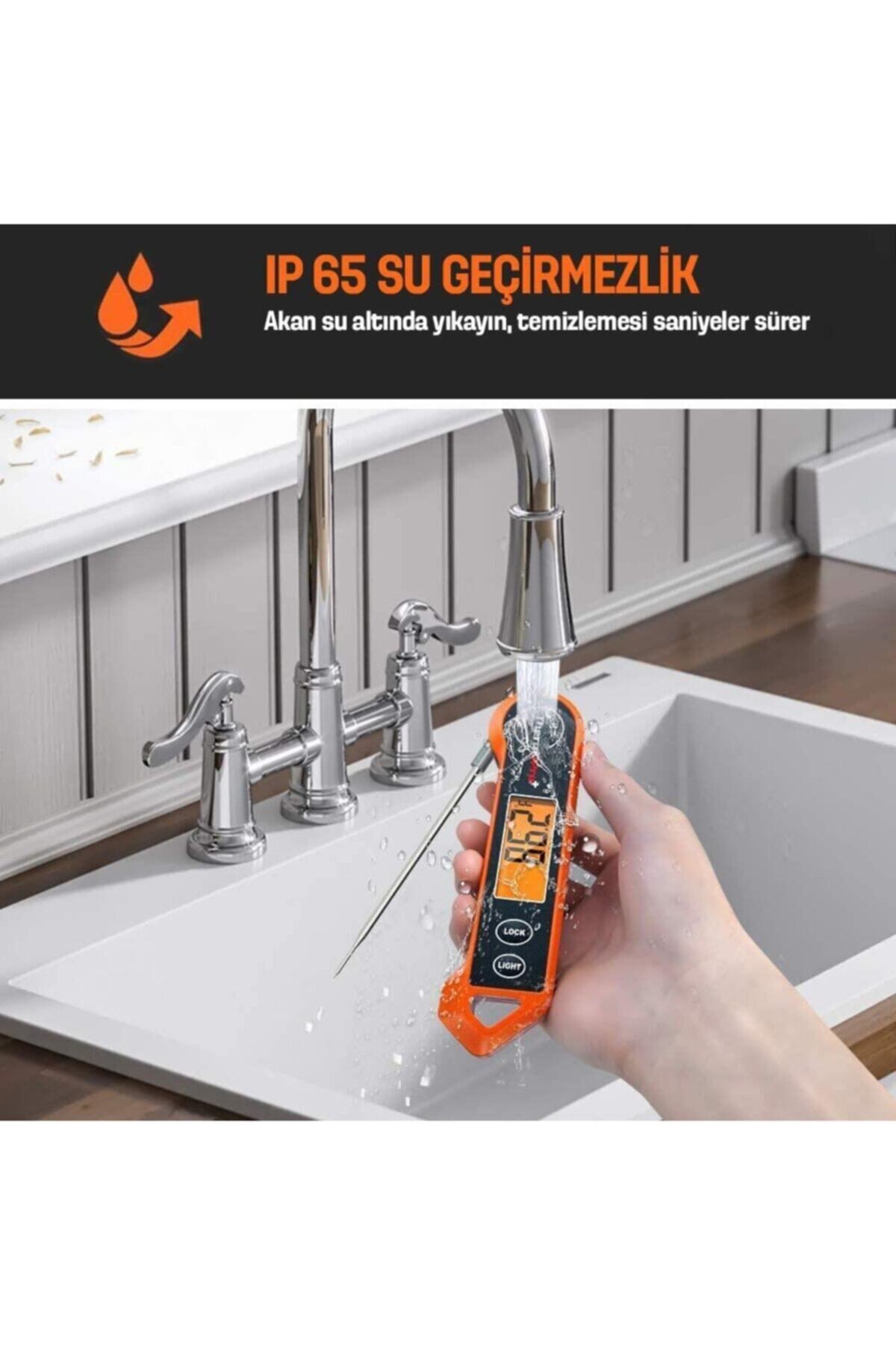 Tp19h Su Geçirmez Katlanabilir Gıda Pişirme Termometresi