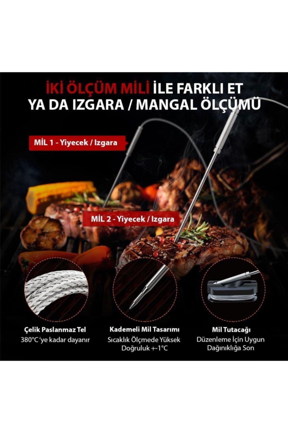 Tp25h2 Android/ıos, Alarmlı Profesyonel Smart Pişirme Termometresi