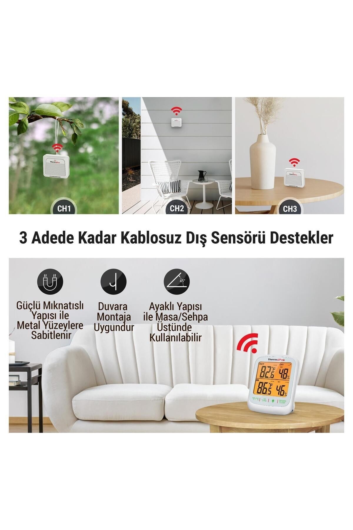 TP260B Mini Iç Mekan Dijital Sıcaklık ve Nem Ölçer Termometre