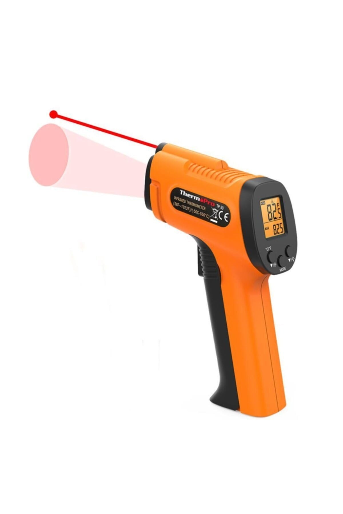 Tp30 Lazer Odaklı Kızılötesi -50/+550°c Endüstriyel Katı-sıvı Sıcaklık Ölçme Termometresi