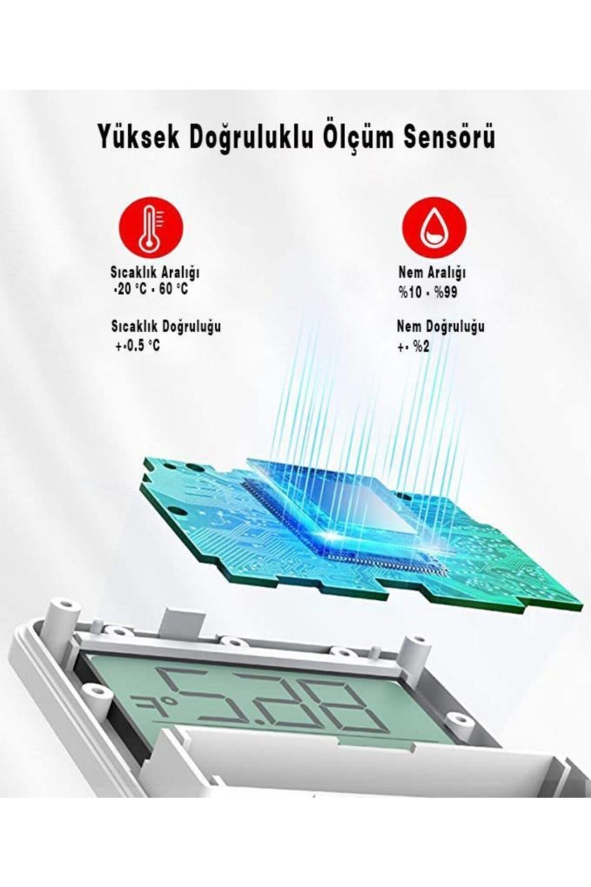 Tp357 Bluetooth Limit Aşım Uyarılı Iç Mekan Dijital Sıcaklık Ve Nem Ölçer Termometre