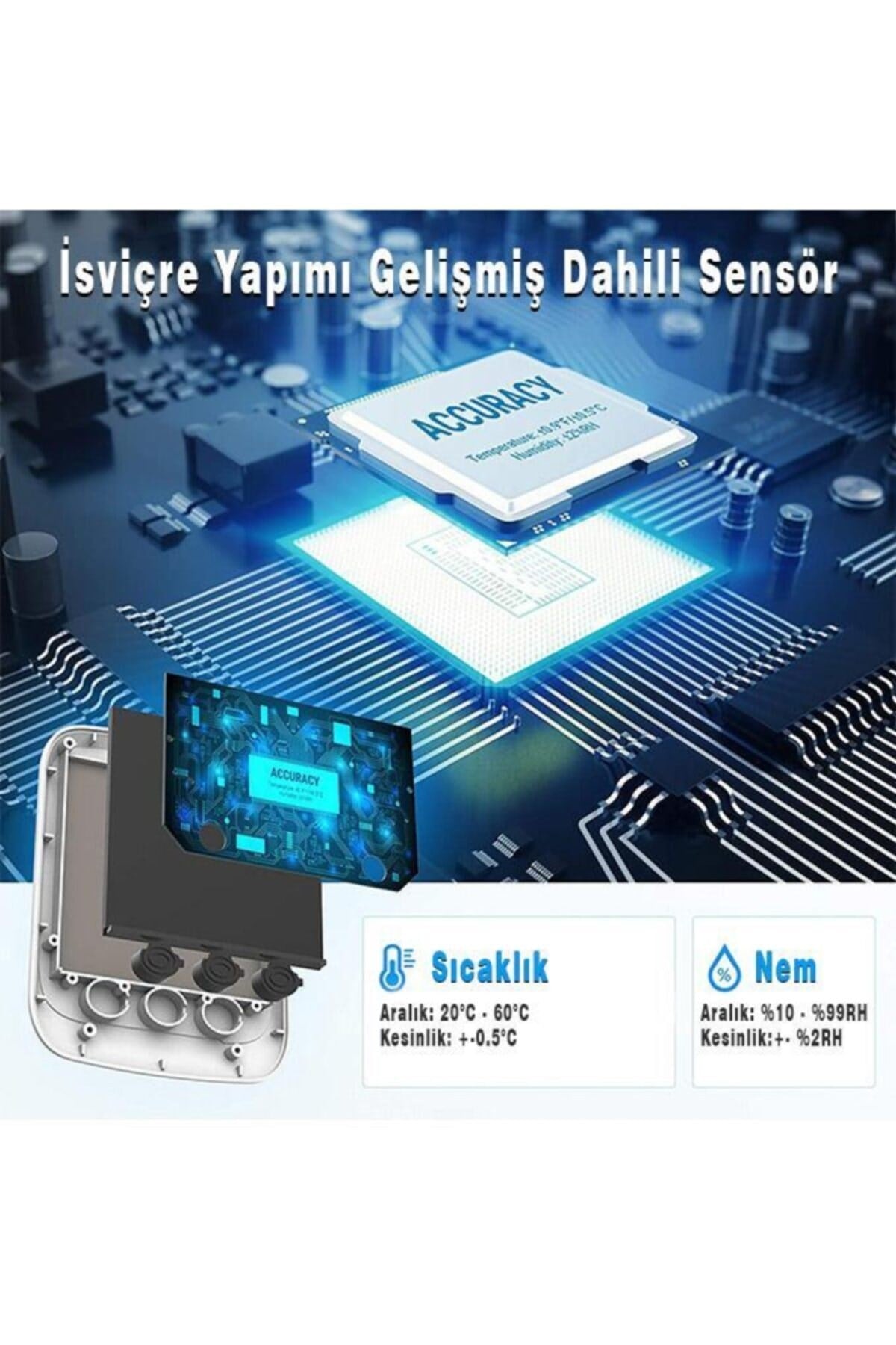 TP359 Akıllı Iç Mekan Sıcaklık Ve Nem Ölçer Termometre