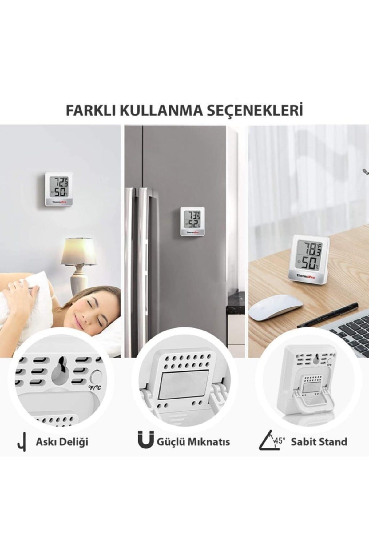 Tp49w Mini Iç Mekan Dijital Sıcaklık Ve Nem Ölçer Termometre