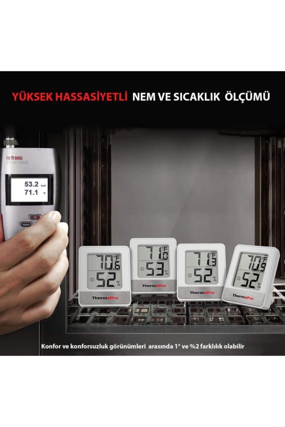 Tp49w Mini Iç Mekan Dijital Sıcaklık Ve Nem Ölçer Termometre