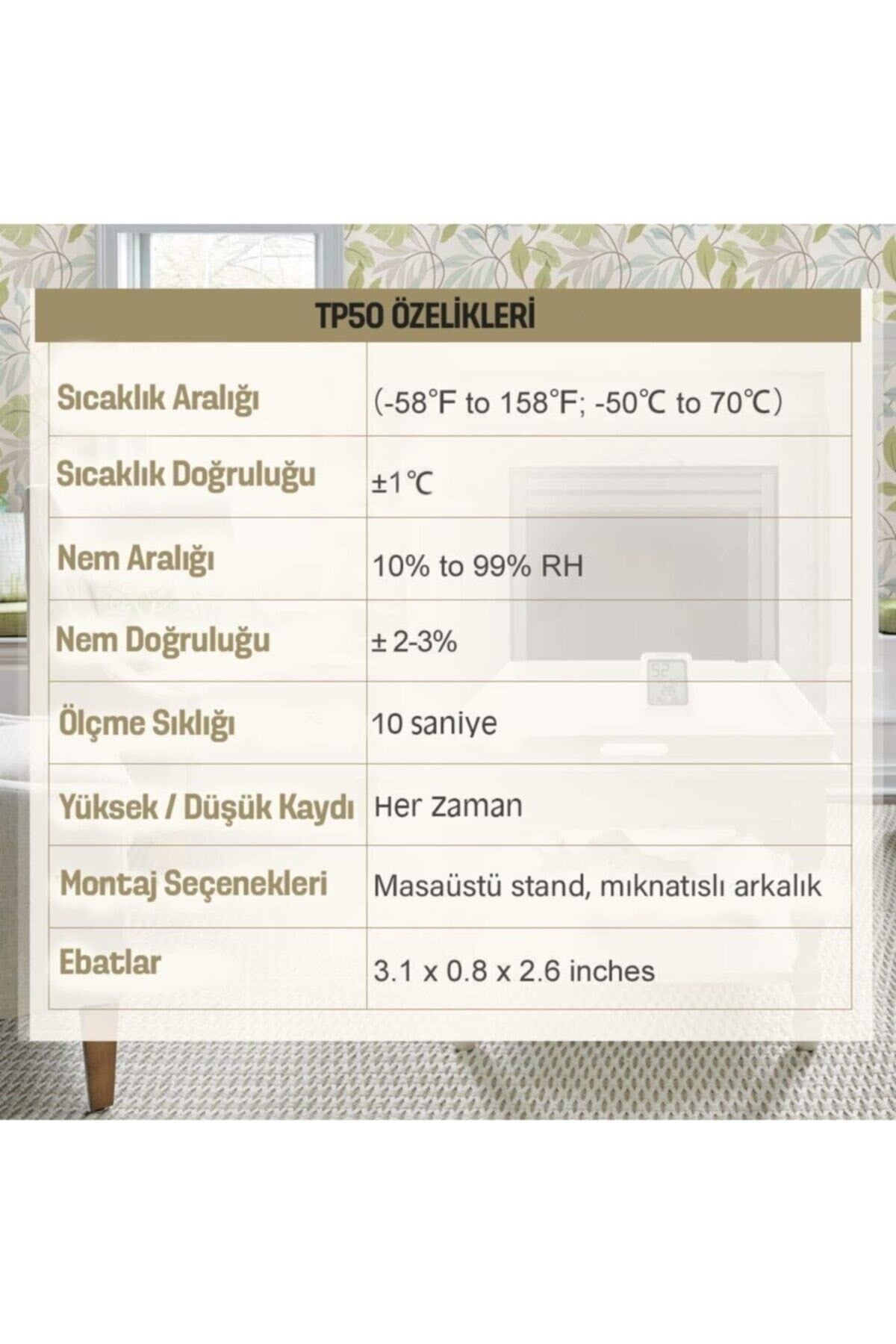 Tp50 Termometre Iç Mekan Dijital Sıcaklık Ve Nem Ölçer