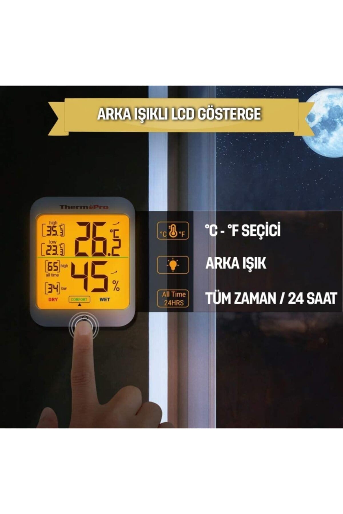 Tp53 Termometre Iç Mekan Dijital Sıcaklık Ve Nem Ölçer