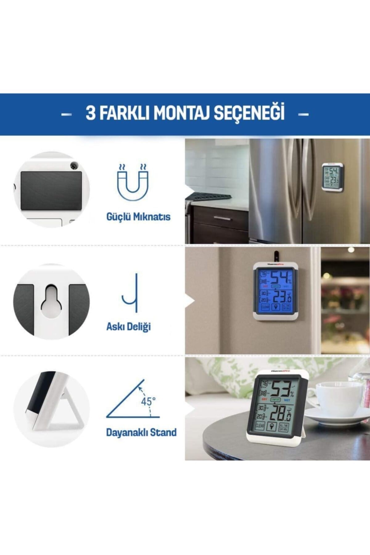 Tp55 Termometre Iç Mekan Dijital Sıcaklık Ve Nem Ölçer