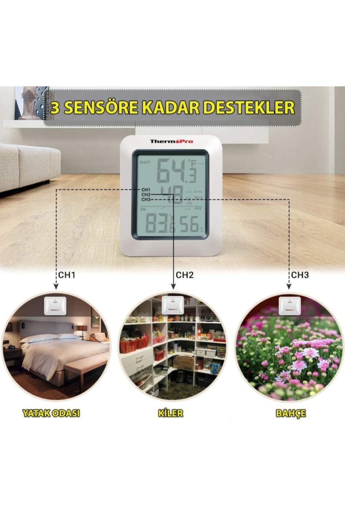 Tp60c Wifi Iç-dış Mekan Dijital Sıcaklık Ve Nem Ölçer