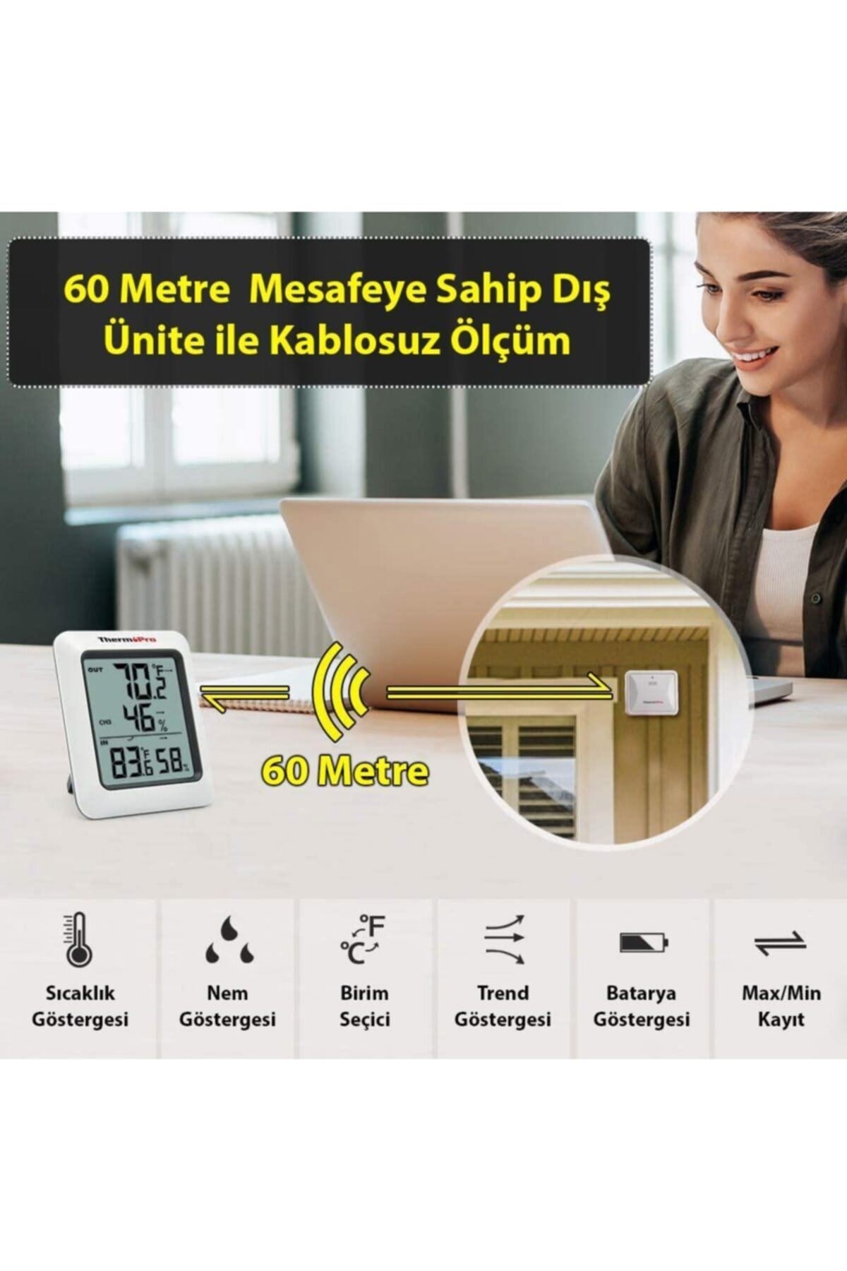 Tp60c Wifi Iç-dış Mekan Dijital Sıcaklık Ve Nem Ölçer