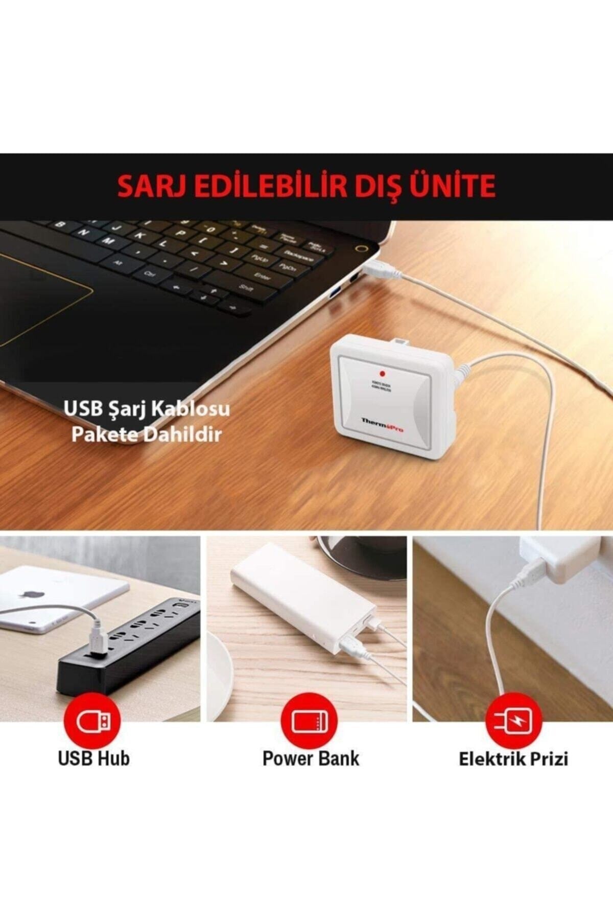 Tp65a Wifi Iç-dış Mekan Işıklı Dijital Sıcaklık Ve Nem Ölçer Termometre