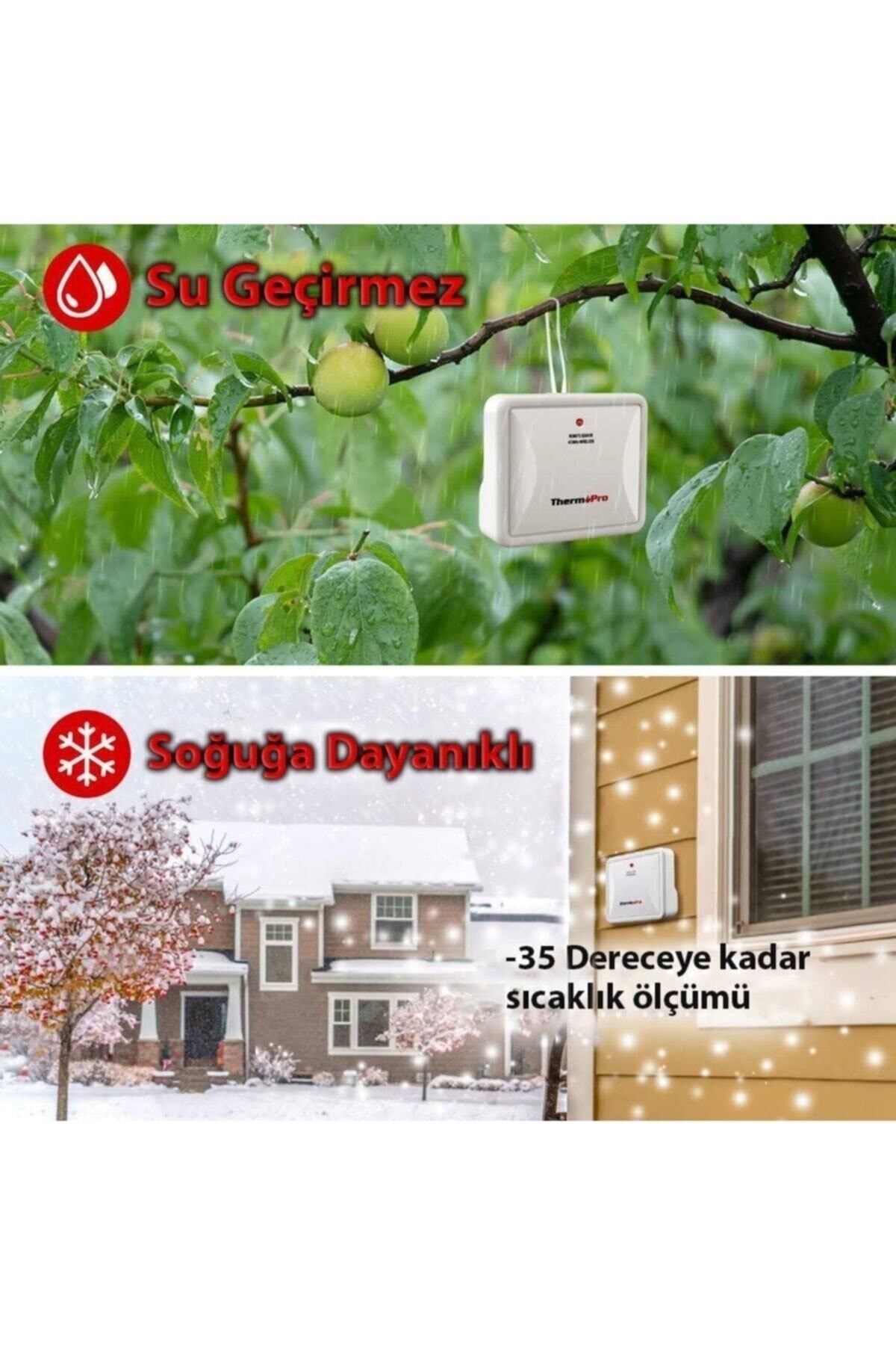 Tp65a Wifi Iç-dış Mekan Işıklı Dijital Sıcaklık Ve Nem Ölçer Termometre