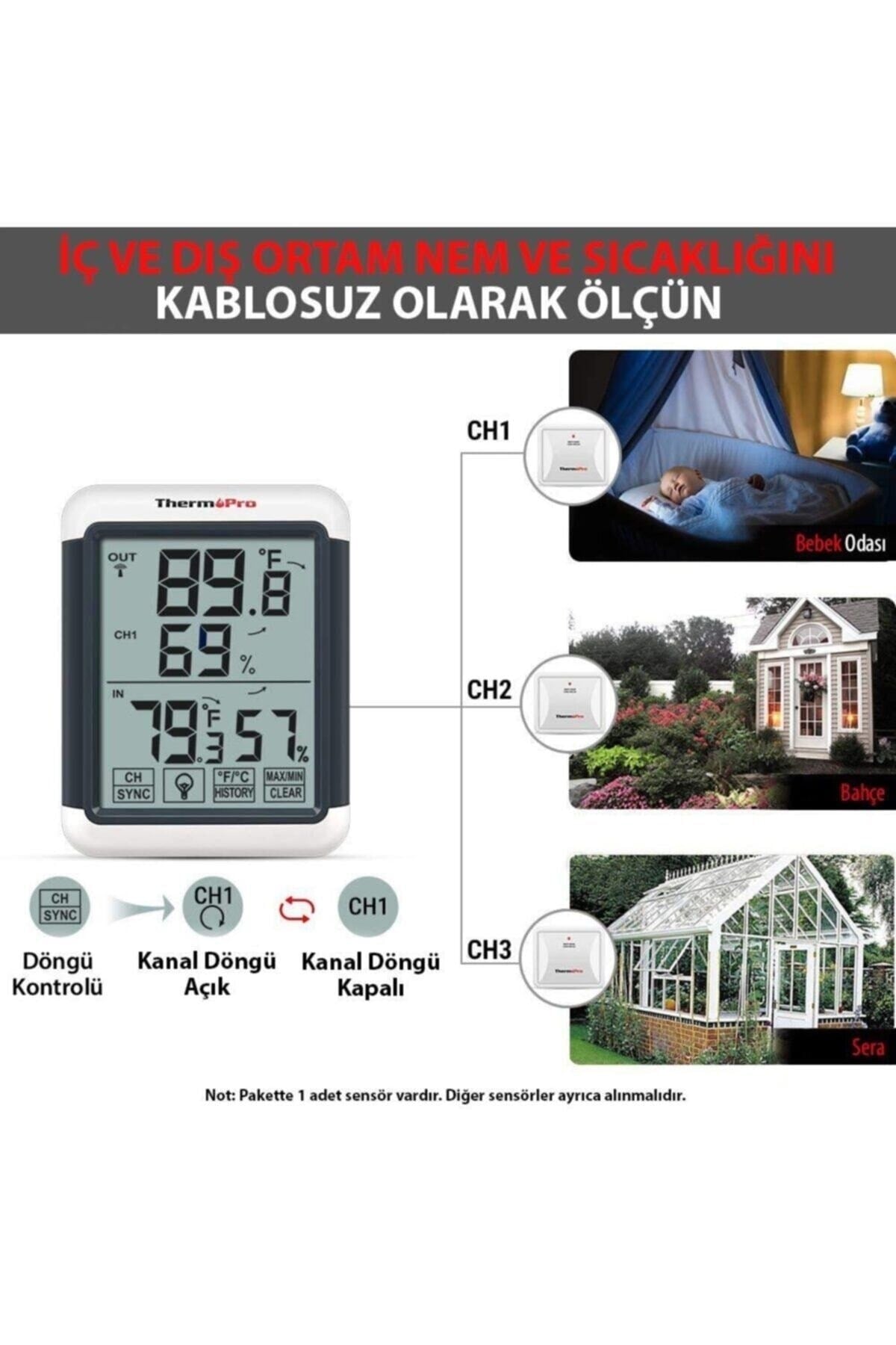 Tp65a Wifi Iç-dış Mekan Işıklı Dijital Sıcaklık Ve Nem Ölçer Termometre