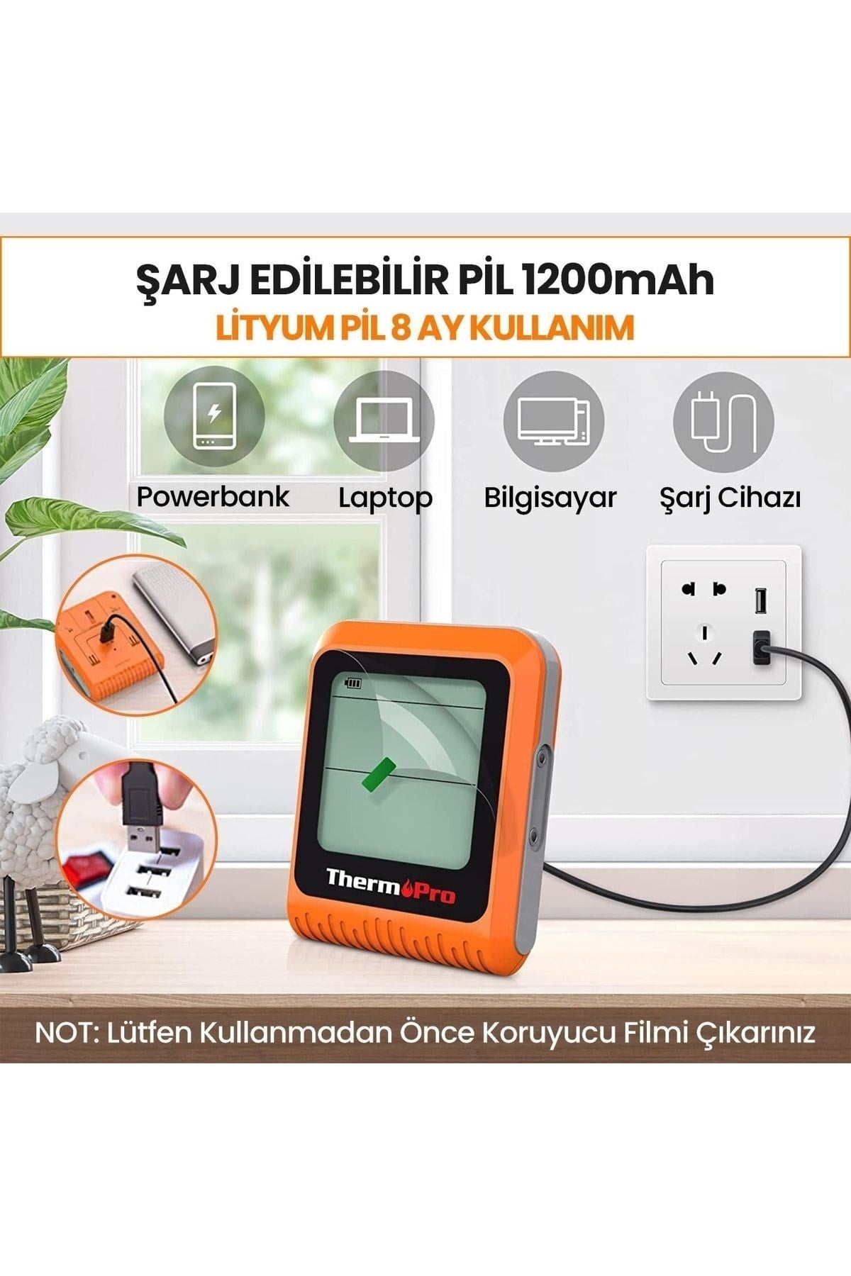Tp920 Cep Telefonu Kontrollü, Bluetooth Ve Çift Problu Profesyonel Gıda Pişirme Termom